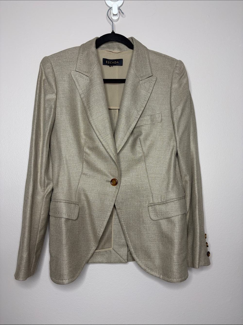 ESCADA Cashmere Silk Belkisa Blazer Jacket Gold Savannah 40 / US 8